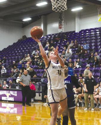 Marble Falls junior guard Caitlynn Johnson was most impressive against Jarrell as she set up her teammates for buckets and made some of her own to help the Lady Mustangs earn the win.