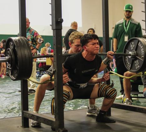 Aaron Arredondo is one of Marble Falls High School's powerlifting competitors, pictured here at the recent meet in Burnet. Martelle Luedecke/Luedecke Photography