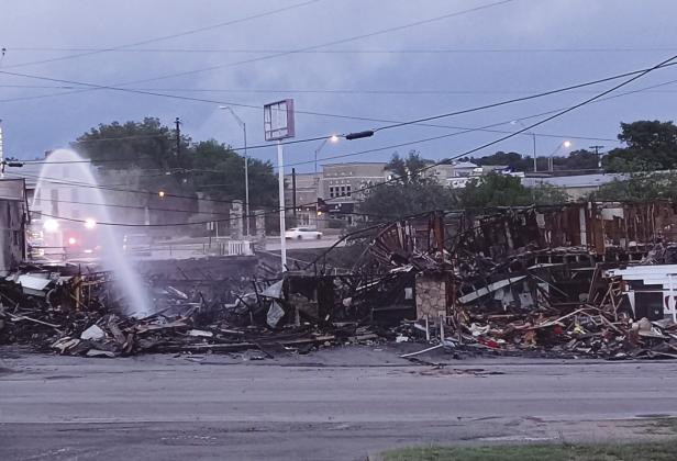 On the day after the blaze, Oct. 5, nothing remained but the scorched frame of the two-story structure, adjacent to Avenue H, U.S. 281 and First Street. Contributed/James Boatright