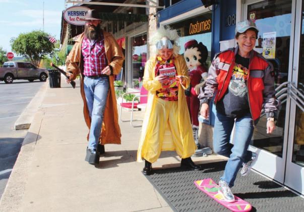 The Back to the Future event in Marble Falls on Saturday, Oct. 16 will coax merchants and visitors to dress in eighties costume and/or characters from the movie favorite and hang out downtown. The event will also feature specials from businesses, a replica of the DeLorean staged in the 200 block of Main Street and a free screening of the movie outdoors at Harmony Park. Photos by Connie Swinney/ The Highlander