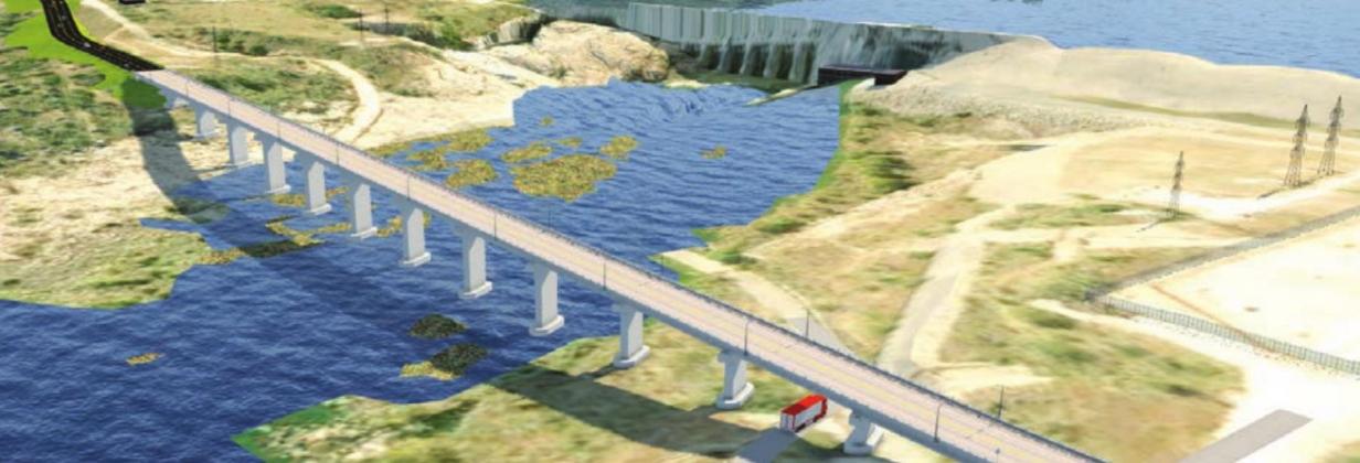 Designers have conceptualized what the new Wirtz Dam Road bridge crossing might look like when completed. Contributed