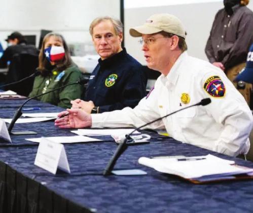Gov. Greg Abbott and Nim Kidd, chief of the Texas Division of Emergency Management, fielded questions in the aftermath of Winter Storm Uri. Contributed/Texas Division of Emergency Management
