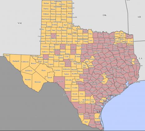 All designated areas in the state of Texas are eligible to apply for assistance under FEMA’s Hazard Mitigation Grant Program. The counties in orange are designated for public assistance. The counties in red, including Burnet and Llano counties, are subject to individual and public assistance. Contributed