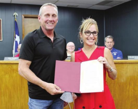 The city of Marble Falls declared April 20 as Dr. Juliette Madrigal Day. The local physician, who is the Burnet County Health Authority, is credited with guiding the area with her medical expertise through the COVID-19 pandemic. Photos by Connie Swinney/The Highlander