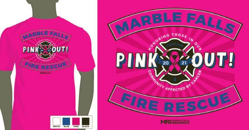 Marble Falls Graphics has designed the T-shirt for Pink Out Marble Falls, which will raise money for two non-profit organizations this October. Contributed