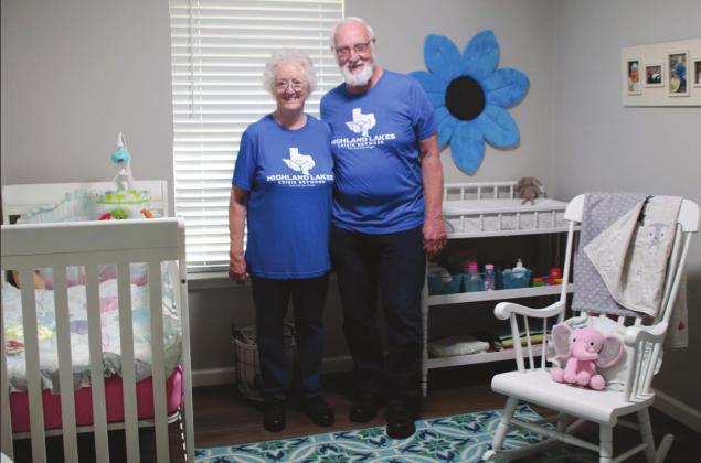 Tom and Jean Rapp worked along with church members to prepare a room for a nursery, a project in which Prayer Walk participants offered prayers. The couple, along with their church, are sponsoring an HLCN transitional living apartment at 1608 5th St. in Marble Falls.