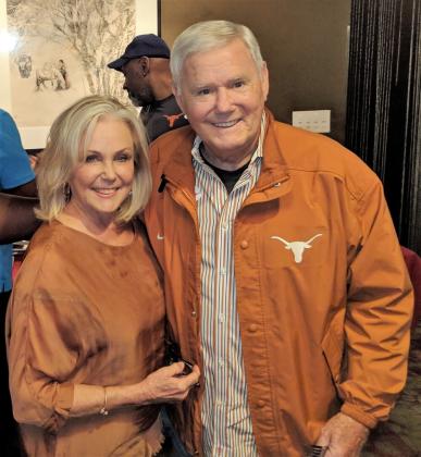 Diane and Fred Akers during happier times. The former University of Texas football coach is now isolated due to the COVID-19 pandemic in a local memory care center, away from his wife, who is calling on the state to allow primary caregivers back into nursing facilities. Contributed