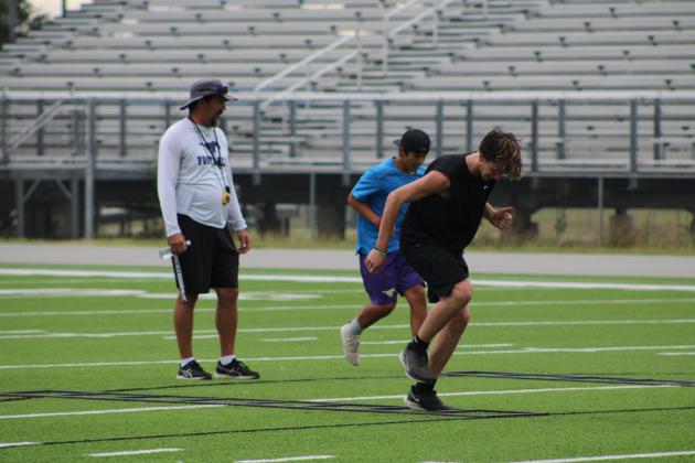 UIL guidelines for safe conditioning camps apply to the Mustang Athletic Camp, pictured here. The MAC will continue through the end of July. Nathan Hendrix/The Highlander