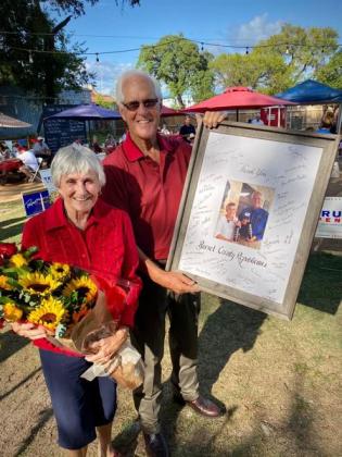 Former Burnet County Judge Dave Kithil and his wife Lorna expressed appreciation for the recognition bestowed on the former civil servant.