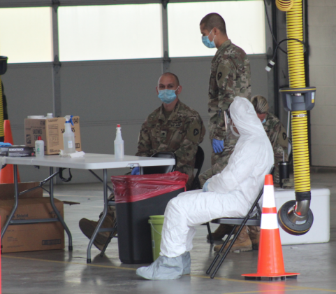 Working with state agencies and the Texas National Guard, pictured here in Marble Falls in 2020, Llano County will be distributing 800 to 1,000 doses daily by appointment for the next two weeks. File photo