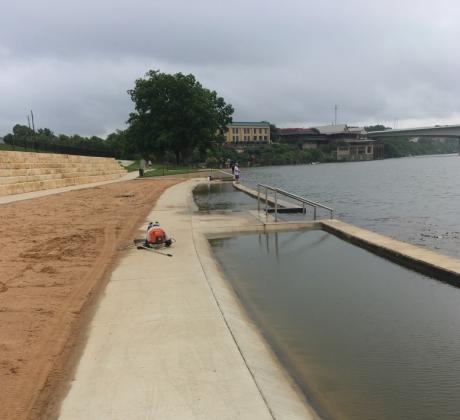 This image, shared by Marble Falls Parks and Recreation shows what the manmade beach in Lakeside Park looks like in its clean state.