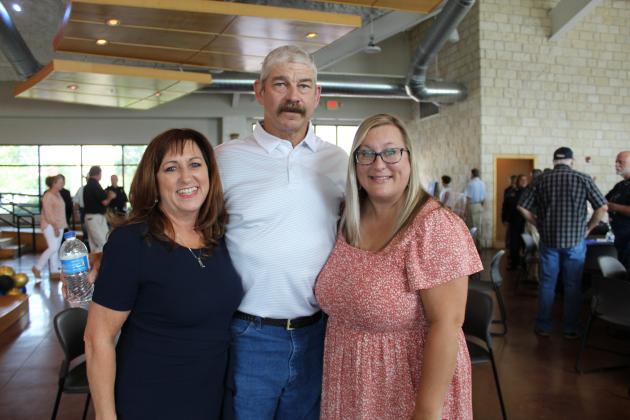 Woerner is also pictured here during a July community event with Marble Falls Municipal Court Judge Cheryl Pounds (left) and Marble Falls Police Communications Manager Stacy Baker. Connie Swinney/The Highlander