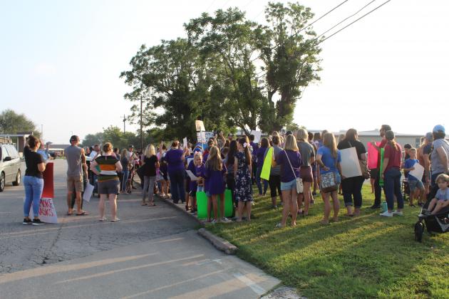 About 80 people, including school-aged children, attended the anti-mask mandate protest on Colt Circle around 8 a.m. Sept. 1 in Marble Falls.