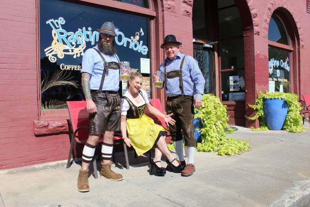The Ragtime Oriole, 202 Main St., will be the epicenter of the celebration. Downtown merchants Justin Watson and Cheryl Westerman and Marble Falls Mayor Richard Westerman held a promotional photo shoot early in October to spread the word of the event. Connie Swinney/The Highlander