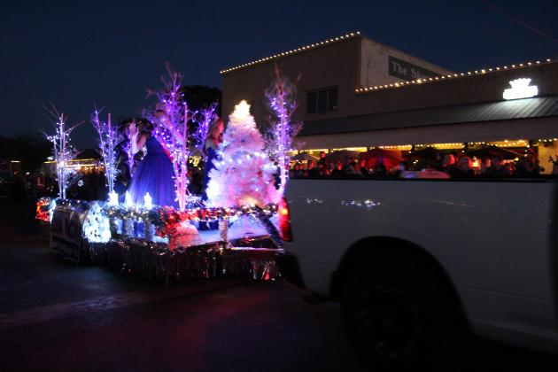 Floats during the Nov. 20, 2021 Light Up Christmas Parade hosted by the Marble Falls/Lake LBJ Chamber of Commerce.