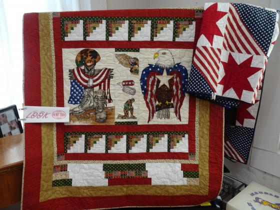One of two Quilts of Valor on display at Falls on the Colorado Museum, 2001 Broadway in Marble Falls. The quilts are part of a Veterans Day exhibit that runs through the end of November. Contributed/Falls on the Colorado Museum