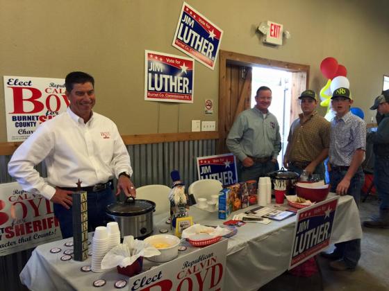 Past cookoffs were well attended by candidates for office submitting entries. Pictured here in 2016 is Sheriff Calvin Boyd and Pct. 1 Commissioner Jim Luther Jr. File photo