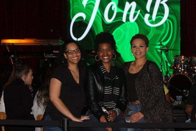Veronica Phillips of Harker Heights and Natasha White and Trish Porras, both from Killeen made the trip to enjoy the Jon B. performance on Feb. 19 in Marble Falls. Photos by Kelly McDuffie/The Highlander