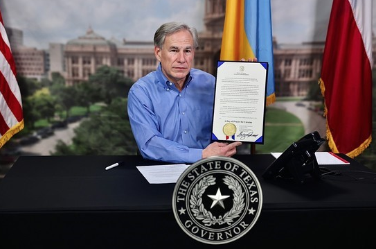 Abbott also announced that the Texas Governor’s Mansion will be lit blue and yellow on Saturday, March 12 and Sunday, March 13 in solidarity with the Ukrainian people. Contributed photo