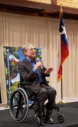 Texas Governor Greg Abbott attended the First Lincoln-Reagan Dinner on March 10 at Cedar Skies in Burnet County. Contributed photos