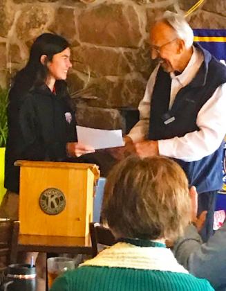 Kara Kwan recently received the Highland Lakes Kiwanis Club Sophomore of the Year award. Contributed photo