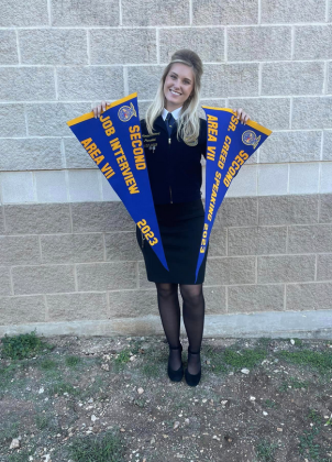 Kambell Stewart earned 2nd place at Area in Job Interview and 2nd place at Area in Senior Creed Speaking.
