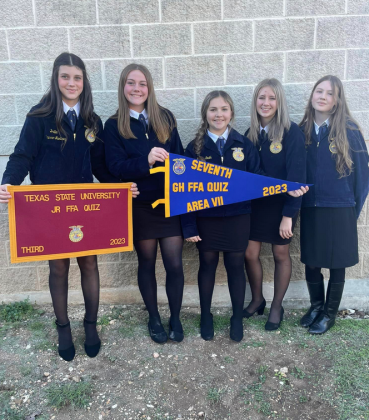 The Senior Chapter Conducting Team, who received 11th place at Area, from left, included Alese Martin, Cypress Neve, Payton Dunk, Brayson Hambrick, Kenadi Dalton, Christian Sein and Nuri Al-Baquir.