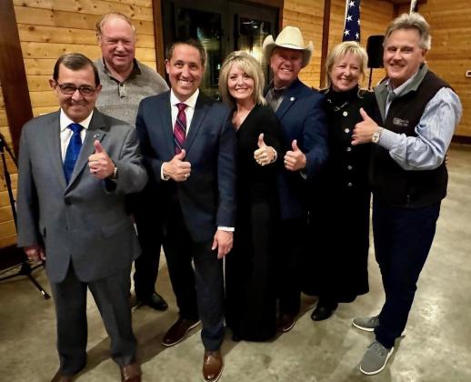 The Burnet County Reagan Dinner Feb. 29 was well attended. Pictured, from left, are Sen. Pete Flores (SD-24), James Lehrmann, Texas Comptroller Glenn Hegar, Midge and Pct. 4 Commissioner Joe Don Dockery and Kay and Kyle Stripling. Find more photos on Page 4.