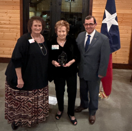 Pictured here are Burnet County Republican Party Chairwoman Kara Chasteen, TFRW District Director Gail Teegarden and State Sen. Pete Flores (SD-24), during the Burnet County Reagan Dinner Feb. 29 at Log Country Cove.