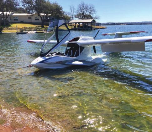 A pilot was freed safely from his aircraft March 16 after a water touch-and-go mishap that spiraled his plane into the channel on Lake LBJ near Granite Shoals. Contributed/ GSPD