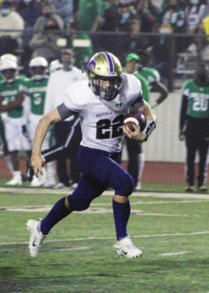 Senior fullback Hayden Hoover showcased both power and speed during the bi-district match with Brenham.
