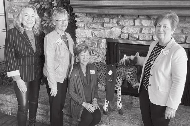 Outgoing officers of Highland Lakes Democratic Women include, rom left, Dana Rushing Vice President; Linda Burling Secretary;, Nancy Hill President; and Pat Myers Treasurer. Contributed