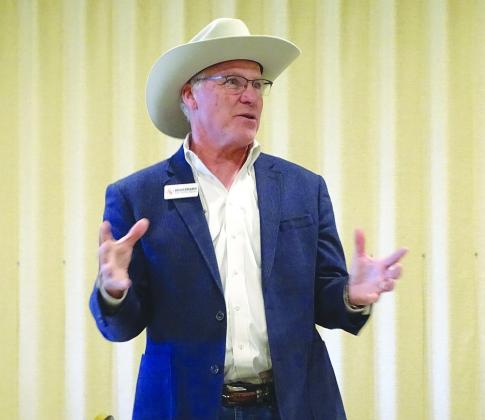 Kyle Biedermann, who appeared on a campaign stop in Marble Falls Dec. 6, was open and candid as he fielded questions from the group. Judith Shabram/The Highlander