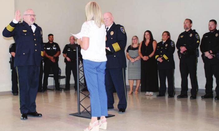 Above: Former Assistant Chief Glenn Hanson was sworn in June 29 as the new Marble Falls Police Department chief of police.