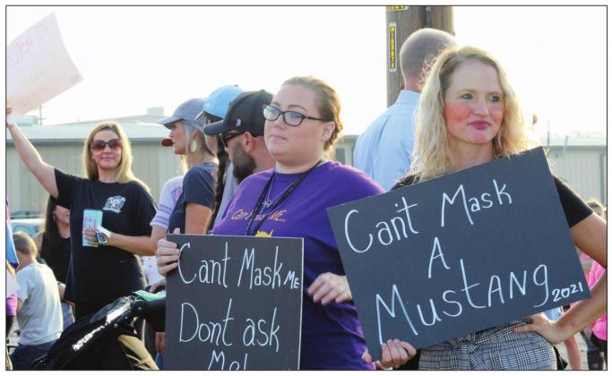 On Sept. 1, parents and residents opposing a mask mandate at Marble Falls ISD – which was ultimately reversed – staged a protest in front of the district administration building. File photos