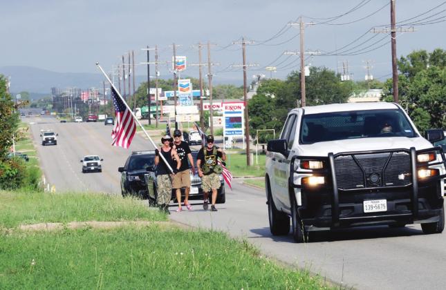 Granite Shoals and Marble Falls provided escorts for the group when they entered their city limits during the march on Sept. 3.