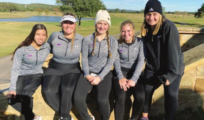 The Lady Mustangs placed fourth. Pictured from left: Kross Talamantes, Taylor Gunter, Lyndsey Schwope, Jordi Oelschleger and Annmarie Wolleck. 
