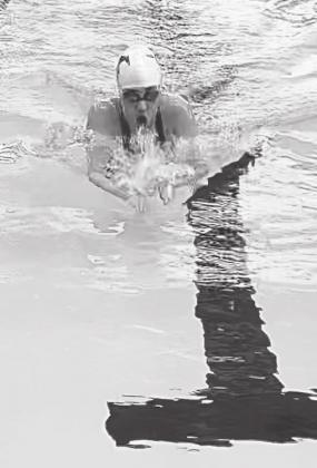 Marble Falls senior Taylor Ashbaugh, above, swims the breaststroke, which was also new coach Elizabeth Zamagni’s primary event when she competed in the NCAA Championships as a collegian. Contributed