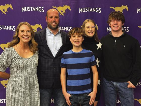Marble Falls High School head football coach Keri Timmerman and his family will introduce themselves to the community March 20. Pictured with Timmerman are his wife, Natalie, and their three children, from left, Brock, Addi and Doak. File photo