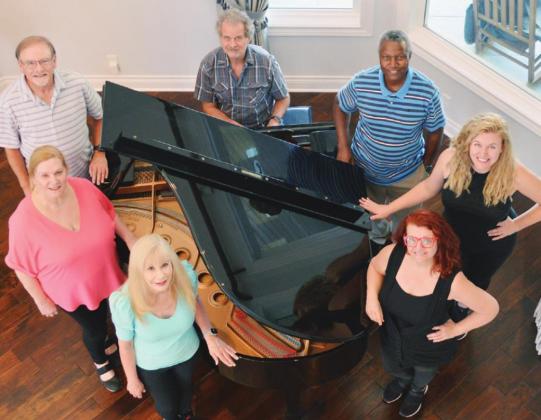 The cast of “Side By Side By Sondheim” (clockwise) Les Young (Director/Music Director), Clarence Goins, Taylor Allyn, Cathie Sheridan, Catherine Rose (choreographer), Barbara Calderaro, and Mark King. Contributed