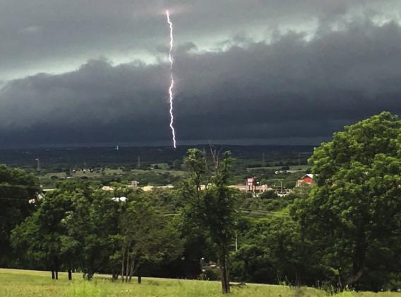 A free class this evening will teach local residents how to spot and report conditions surrounding severe weather events. Pictured is a past lightning strike viewed from Gateway subdivision in Marble Falls. File photo