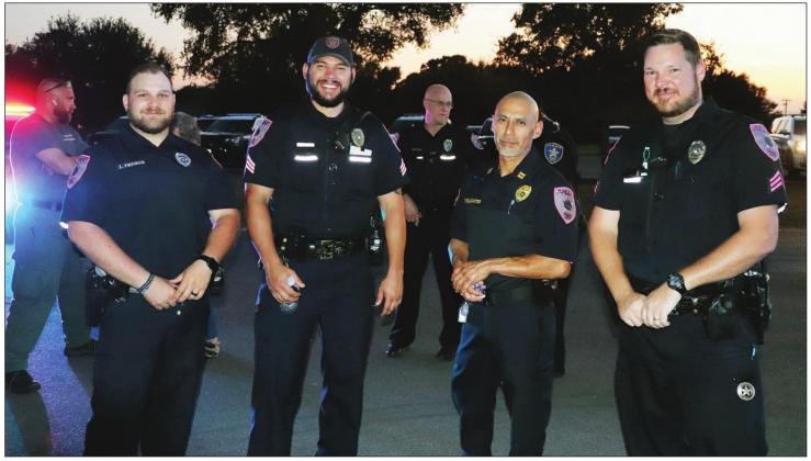 The 2021 National Night Out event in Marble Falls featured local first responders from Marble Falls Police Department (pictured above), Marble Falls Fire Rescue, Air Evac and Marble Falls Area EMS greeting and interacting with the community the evening of Oct. 5 on the grounds of Life Marble Falls church on Mormon Mill Road. Contributed/Amanda Langley