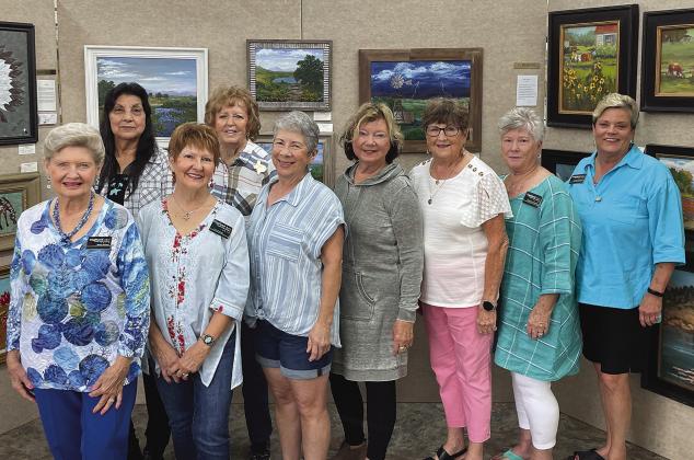The Highland Arts Guild and Gallery Board of Directors include: Betty Bielser, Membership; Chris Hill, Display; Lynn Erickson, Secretary; Peggy Cain, Parliamentarian; Cindy Archer, 2nd VP; Donna Bland, 1st VP; Jane Price, Advisory Board; Melody Hostetler, Guild Treasurer; and Ronda Hostetter, President. Not pictured, Regina Peyre-Ferry, Gallery Treasurer. Contributed photos/HAGG