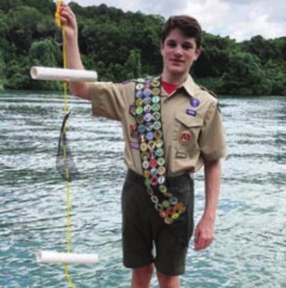 Declan Howell, a Life Scout with Troop 70 in Austin, installed 23 new zebra mussel settlement samplers for his Eagle Scout project. Contributed