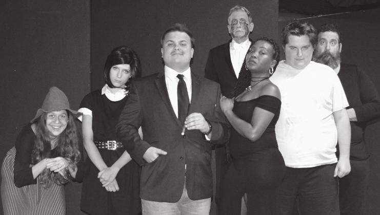 The cast of “The Addams Family” musical, from left, are Jacey Lofton, Lauren Giarratano, Jordan Jones, Richard Day, Joi White, Charles McClean and Lew Cohn. Contributed