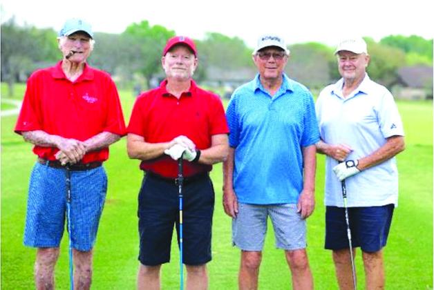 Jim Page posted a hole in one recently at Hidden Falls Golf Course in Meadowlakes. Pictured from left is Page, Dan Elliot, Pat Burns and Kirby Allen. Contributed photo