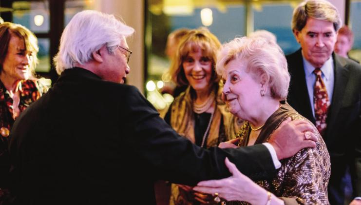 The wife of one of the late founders of Horseshoe Bay Resort greeted guests and shared endearing remembrances with those who paid tribute to the founding of the venue.