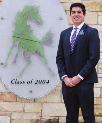 2020 Marble Falls High School graduate Sam May will travel to London, England in March to spend two years delivering the gospel for the Church of Jesus Christ of Latter Day Saints. Nathan Hendrix/ The Highlander