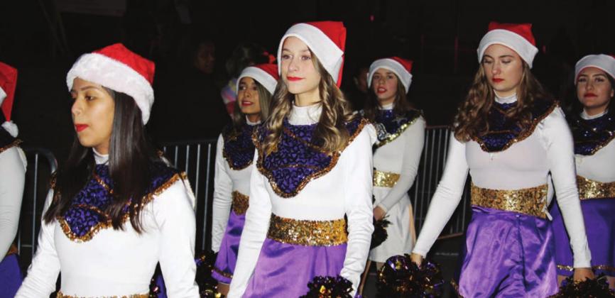 Last year’s Christmas Light-Up Parade featured members of the Marble Falls High School Starlettes. File photo .