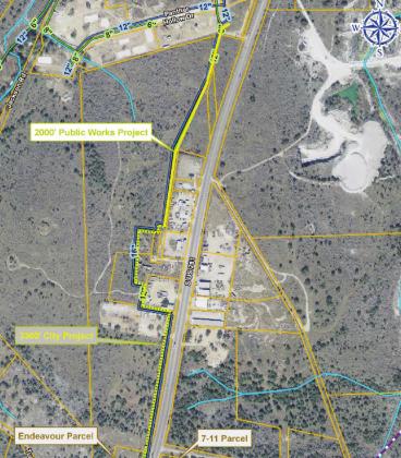 Crews will expedite a water line installation due to an agreement among the city, developers and property owners. Contributed Map/City of Marble Falls